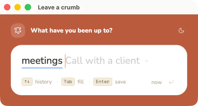 Crumbs capture prompt